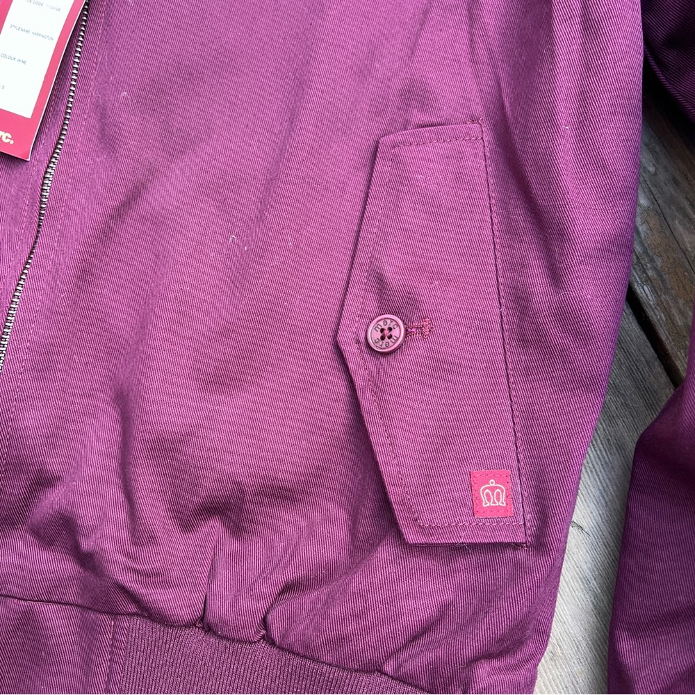 MERC London The Harrington Jacket in Burgundy Wine Red NWT - Picture 4 of 5